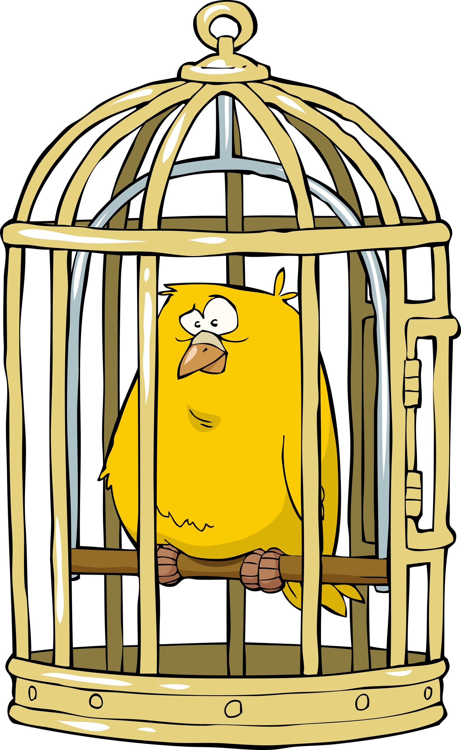Желтая птица в клетке